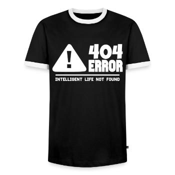 Computer- und Programmierer Geek. 404 Fehler - Männer Kontrast-T-Shirt - Schwarz/Weiß - Vorne - AI Model Female 172 light (172cm) & AI Model Male 178 light (178cm)