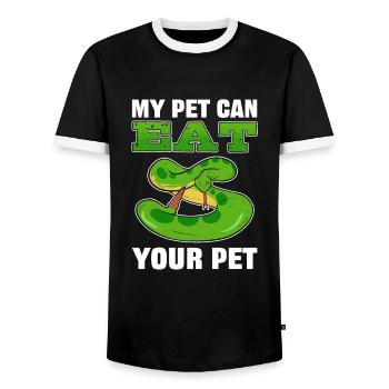 Mon animal peut manger votre animal de compagnie Reptile Propriétaire Snake - T-shirt contrasté Homme - noir/blanc - Devant - AI Model Female 172 light (172cm) & AI Model Male 178 light (178cm)