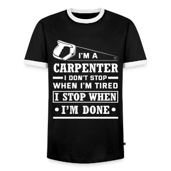 Proud carpenter work profession - Men's Ringer Shirt - black/white - Front - AI Model Female 172 light (172cm) & AI Model Male 178 light (178cm)