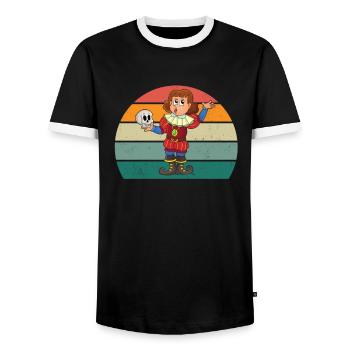 actor actress musician music theatre - Men's Ringer Shirt - black/white - Front - AI Model Female 172 light (172cm) & AI Model Male 178 light (178cm)