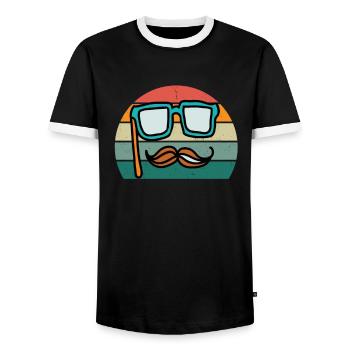 schauspieler schauspielerin musiker musik theater - Männer Kontrast-T-Shirt - Schwarz/Weiß - Vorne - AI Model Female 172 light (172cm) & AI Model Male 178 light (178cm)