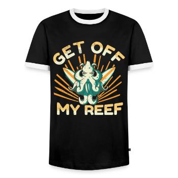 Poulpe Poulpe Tentacule de mer Poulpe Poulpe Poulpe Poulpe - T-shirt contrasté Homme - noir/blanc - Devant - AI Model Female 172 light (172cm) & AI Model Male 178 light (178cm)