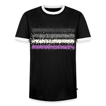 Asexual Asexuality ACE Asexual Flag LGBTQ - Men's Ringer Shirt - black/white - Front - AI Model Female 172 light (172cm) & AI Model Male 178 light (178cm)