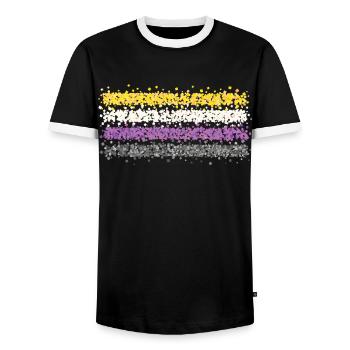 Asexual Asexuality ACE Asexual Flag LGBTQ - Men's Ringer Shirt - black/white - Front - AI Model Female 172 light (172cm) & AI Model Male 178 light (178cm)
