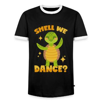 Tortue dansante - T-shirt contrasté Homme - noir/blanc - Devant - AI Model Female 172 light (172cm) & AI Model Male 178 light (178cm)