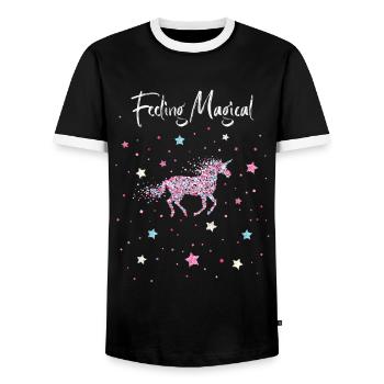 Unicorn Transgender Transsexual Transsexual - Men's Ringer Shirt - black/white - Front - AI Model Female 172 light (172cm) & AI Model Male 178 light (178cm)