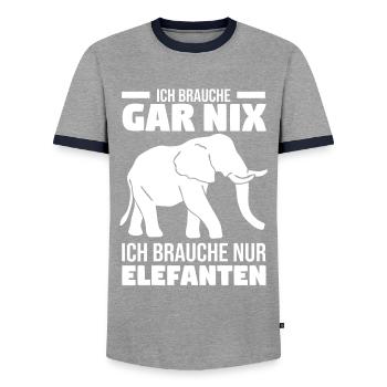 Dickhäuter Rüsseltier Dabbing Elefant - Männer Kontrast-T-Shirt - Grau/Navy  - Vorne - AI Model Female 172 light (172cm) & AI Model Male 178 light (178cm)