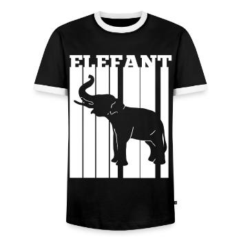 Dickhäuter Rüsseltier Elefant - Männer Kontrast-T-Shirt - Schwarz/Weiß - Vorne - AI Model Female 172 light (172cm) & AI Model Male 178 light (178cm)