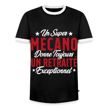 Mécano Papa Cadeau Drôle Fête Des Pères Garagiste - T-shirt contrasté Homme - noir/blanc - Devant - AI Model Female 172 light (172cm) & AI Model Male 178 light (178cm)