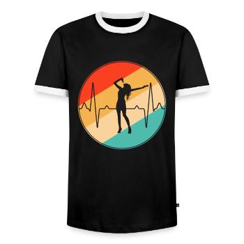 Chanter Retro Heartbeat - T-shirt contrasté Homme - noir/blanc - Devant - AI Model Female 172 light (172cm) & AI Model Male 178 light (178cm)