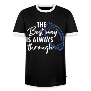 American Football The Best Way Is Always Through - Männer Kontrast-T-Shirt - Schwarz/Weiß - Vorne - AI Model Female 172 light (172cm) & AI Model Male 178 light (178cm)