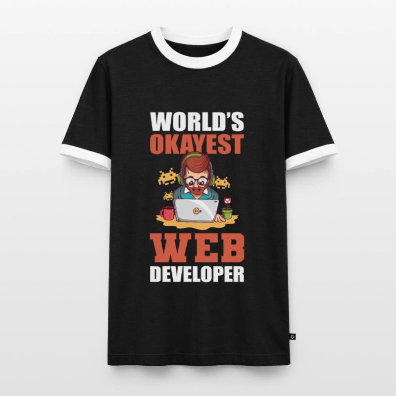 Worlds Okayest Web Developer Programmer T-shirt contrasté Homme