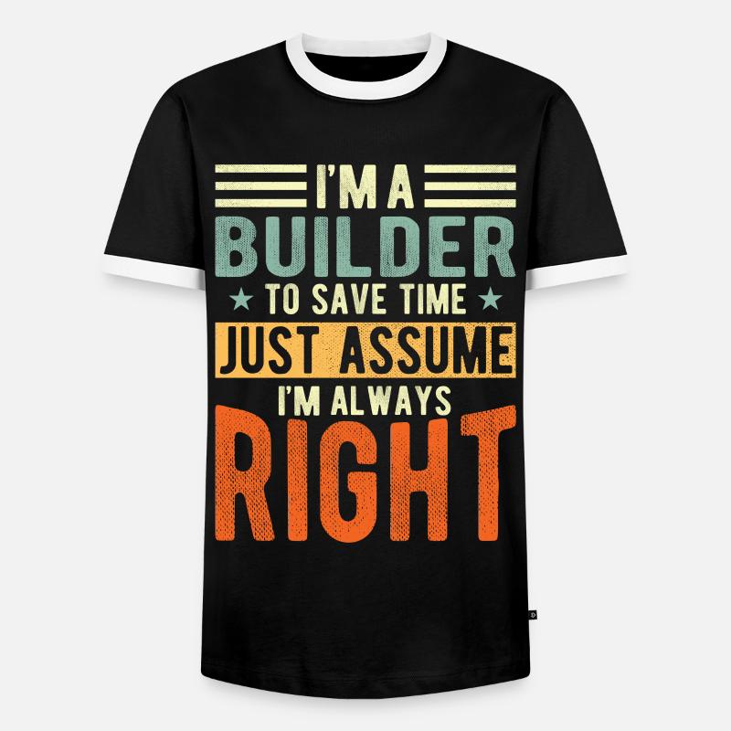 Builder - Men's Ringer Shirt - black/white