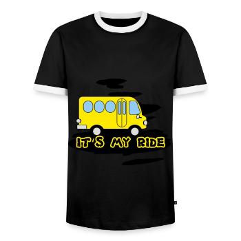 Busfahrer - Männer Kontrast-T-Shirt - Schwarz/Weiß - Vorne - AI Model Female 172 light (172cm) & AI Model Male 178 light (178cm)