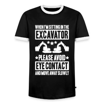 Baggerfahrer Baggerführer Heavy Equipment Operator - Männer Kontrast-T-Shirt - Schwarz/Weiß - Vorne - AI Model Female 172 light (172cm) & AI Model Male 178 light (178cm)
