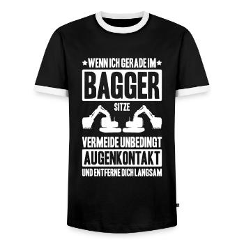Baggerfahrer Baggerführer Heavy Equipment Operator - Männer Kontrast-T-Shirt - Schwarz/Weiß - Vorne - AI Model Female 172 light (172cm) & AI Model Male 178 light (178cm)