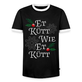 Et Kütt Wie Et Kütt Kölsch Kölner Karneval Köln - Männer Kontrast-T-Shirt - Schwarz/Weiß - Vorne - AI Model Female 172 light (172cm) & AI Model Male 178 light (178cm)