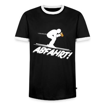 Ski Piste Abfahrt Bier Berge & Apres Ski - Männer Kontrast-T-Shirt - Schwarz/Weiß - Vorne - AI Model Female 172 light (172cm) & AI Model Male 178 light (178cm)