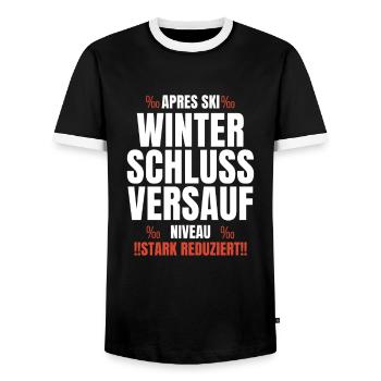 Apre Ski Party Promille Winter Saufen - Männer Kontrast-T-Shirt - Schwarz/Weiß - Vorne - AI Model Female 172 light (172cm) & AI Model Male 178 light (178cm)