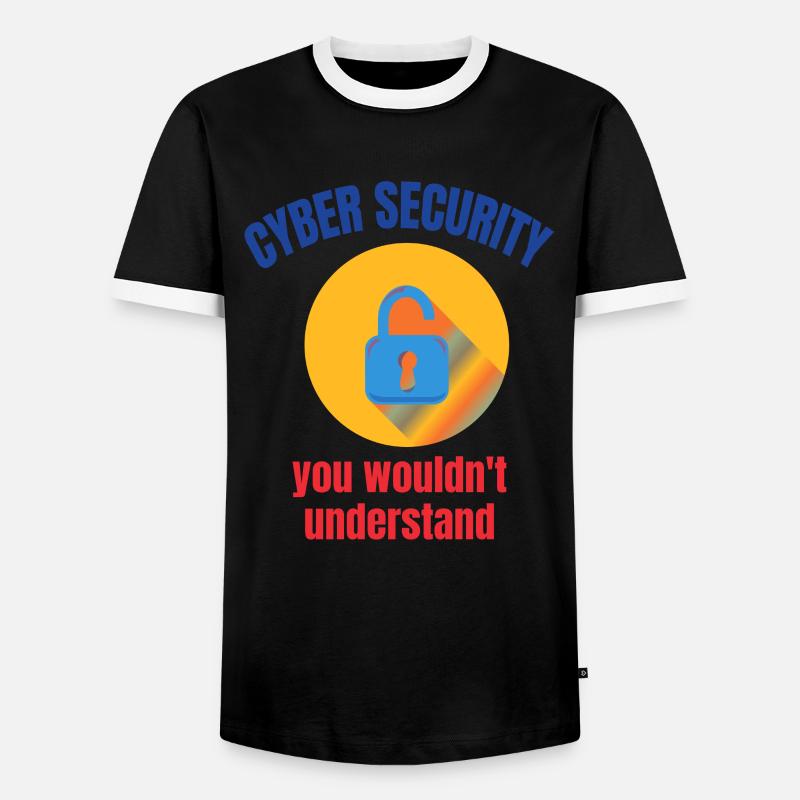 Cybersecurity - IT Security Computer Scientist - Men's Ringer Shirt - black/white