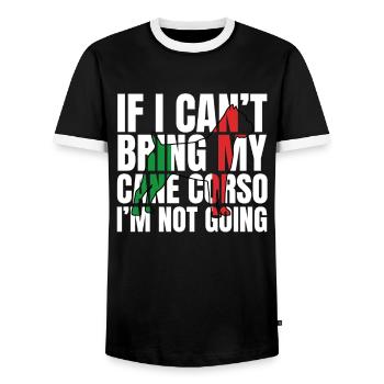 This Girl Loves Her Cane Corso - Men's Ringer Shirt - black/white - Front - AI Model Female 172 light (172cm) & AI Model Male 178 light (178cm)