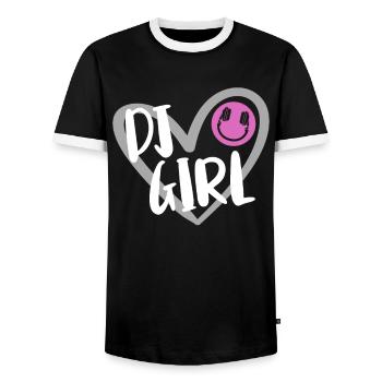 DJ Auftritt Auflegen - Männer Kontrast-T-Shirt - Schwarz/Weiß - Vorne - AI Model Female 172 light (172cm) & AI Model Male 178 light (178cm)