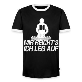 DJ Auftritt Auflegen - Männer Kontrast-T-Shirt - Schwarz/Weiß - Vorne - AI Model Female 172 light (172cm) & AI Model Male 178 light (178cm)