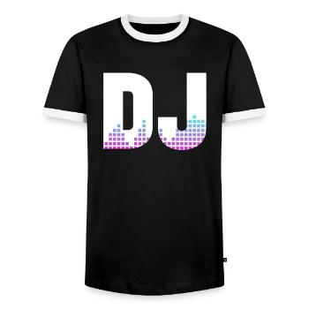 DJ Auftritt Auflegen - Männer Kontrast-T-Shirt - Schwarz/Weiß - Vorne - AI Model Female 172 light (172cm) & AI Model Male 178 light (178cm)