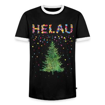 Helau Karneval Kölsch Weihnachtstage Christbaum - Männer Kontrast-T-Shirt - Schwarz/Weiß - Vorne - AI Model Female 172 light (172cm) & AI Model Male 178 light (178cm)