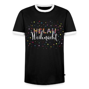 Helau Karneval Konfetti Adventszeit Heiligabend - Männer Kontrast-T-Shirt - Schwarz/Weiß - Vorne - AI Model Female 172 light (172cm) & AI Model Male 178 light (178cm)