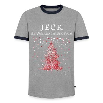 Karneval Konfetti Christbaum Weihnachtsmuffel - Männer Kontrast-T-Shirt - Grau/Navy  - Vorne - AI Model Female 172 light (172cm) & AI Model Male 178 light (178cm)