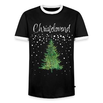 Fastelovend Karneval Weihnachtszeit Christbaum - Männer Kontrast-T-Shirt - Schwarz/Weiß - Vorne - AI Model Female 172 light (172cm) & AI Model Male 178 light (178cm)