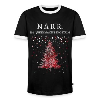 Karnevalfan Fasnacht Konfetti Weihnachtsmuffel - Männer Kontrast-T-Shirt - Schwarz/Weiß - Vorne - AI Model Female 172 light (172cm) & AI Model Male 178 light (178cm)