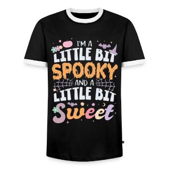 I M A Little Bit Spooky And A Little Bit Sweet - Männer Kontrast-T-Shirt - Schwarz/Weiß - Vorne - AI Model Female 172 light (172cm) & AI Model Male 178 light (178cm)
