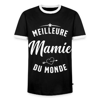 Meilleure Mamie Du Monde Humour Cadeau - T-shirt contrasté Homme - noir/blanc - Devant - AI Model Female 172 light (172cm) & AI Model Male 178 light (178cm)