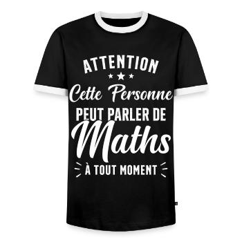 Prof de Maths Mathématique Cadeau Mathématicien - T-shirt contrasté Homme - noir/blanc - Devant - AI Model Female 172 light (172cm) & AI Model Male 178 light (178cm)