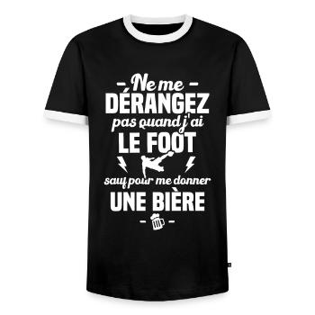 Ne me dérangez pas quand j'ai foot humour cadeau - T-shirt contrasté Homme - noir/blanc - Devant - AI Model Female 172 light (172cm) & AI Model Male 178 light (178cm)