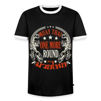 Muay Thai Un autre cadeau de boxe thaïlandaise ronde - T-shirt contrasté Homme - noir/blanc - Devant - AI Model Female 172 light (172cm) & AI Model Male 178 light (178cm)