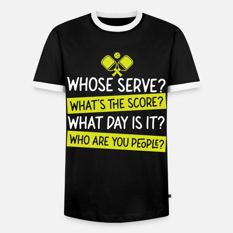 Pickleball Whose Serve? What's The - Men's Ringer Shirt - black/white