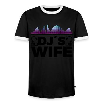DJ Auftritt Auflegen - Männer Kontrast-T-Shirt - Schwarz/Weiß - Vorne - AI Model Female 172 light (172cm) & AI Model Male 178 light (178cm)