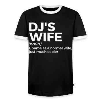DJ Auftritt Auflegen - Männer Kontrast-T-Shirt - Schwarz/Weiß - Vorne - AI Model Female 172 light (172cm) & AI Model Male 178 light (178cm)