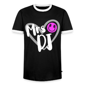 DJ Auftritt Auflegen - Männer Kontrast-T-Shirt - Schwarz/Weiß - Vorne - AI Model Female 172 light (172cm) & AI Model Male 178 light (178cm)