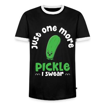 Just One More Pickle I Swear - Männer Kontrast-T-Shirt - Schwarz/Weiß - Vorne - AI Model Female 172 light (172cm) & AI Model Male 178 light (178cm)