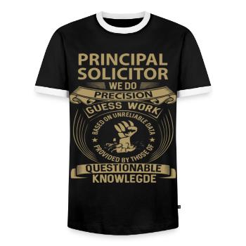 Avocat principal Nous faisons de la précision - T-shirt contrasté Homme - noir/blanc - Devant - AI Model Female 172 light (172cm) & AI Model Male 178 light (178cm)