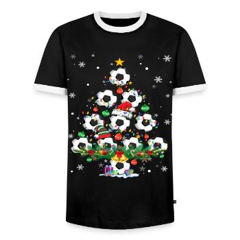 Soccer Christmas Tree Santa Pickleball Lights - Männer Kontrast-T-Shirt - Schwarz/Weiß - Vorne - AI Model Female 172 light (172cm) & AI Model Male 178 light (178cm)