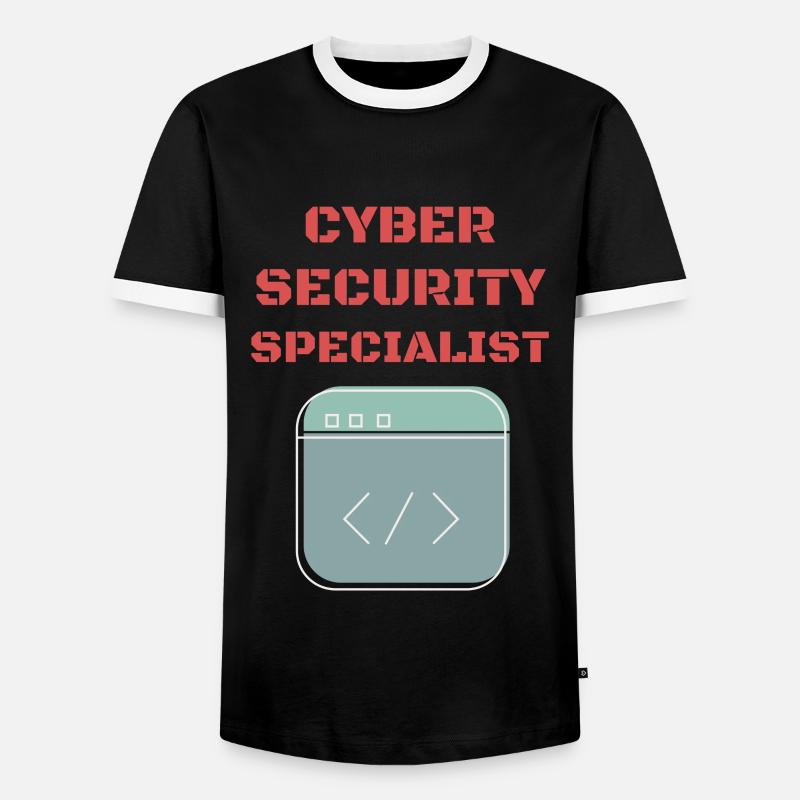 Cybersecurity - IT Security Computer Scientist - Men's Ringer Shirt - black/white