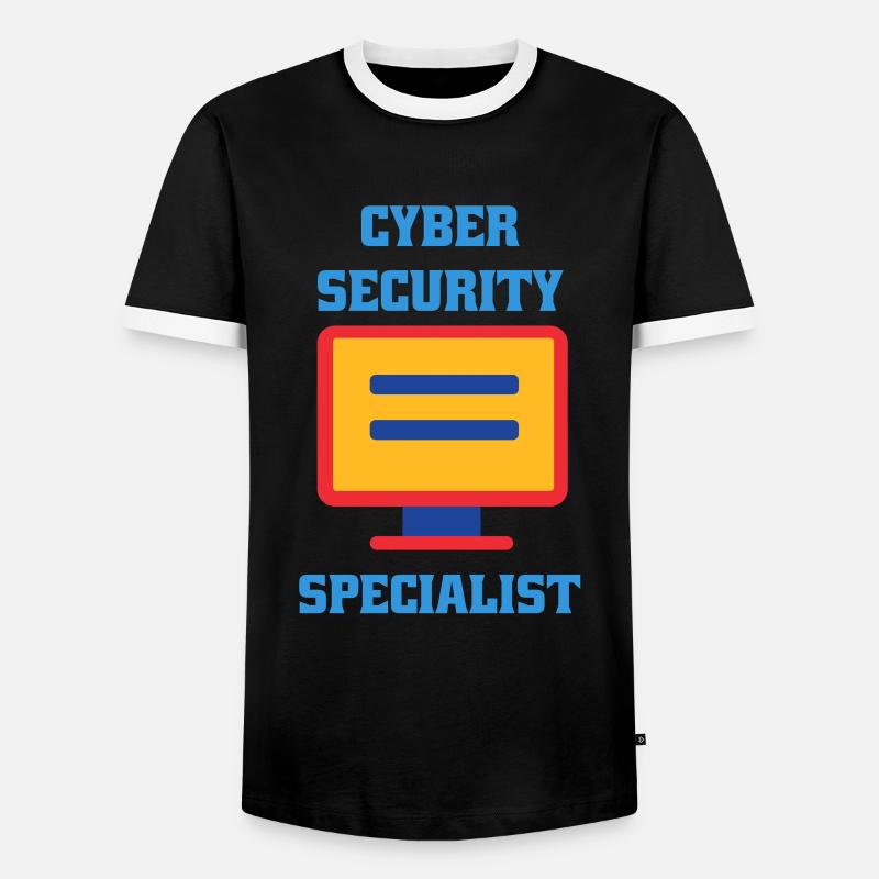 Cybersecurity - IT Security Computer Scientist - Men's Ringer Shirt - black/white