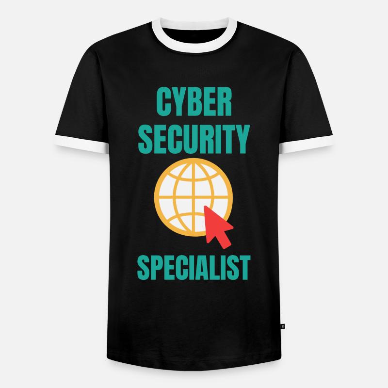 Cybersecurity - IT Security Computer Scientist - Men's Ringer Shirt - black/white