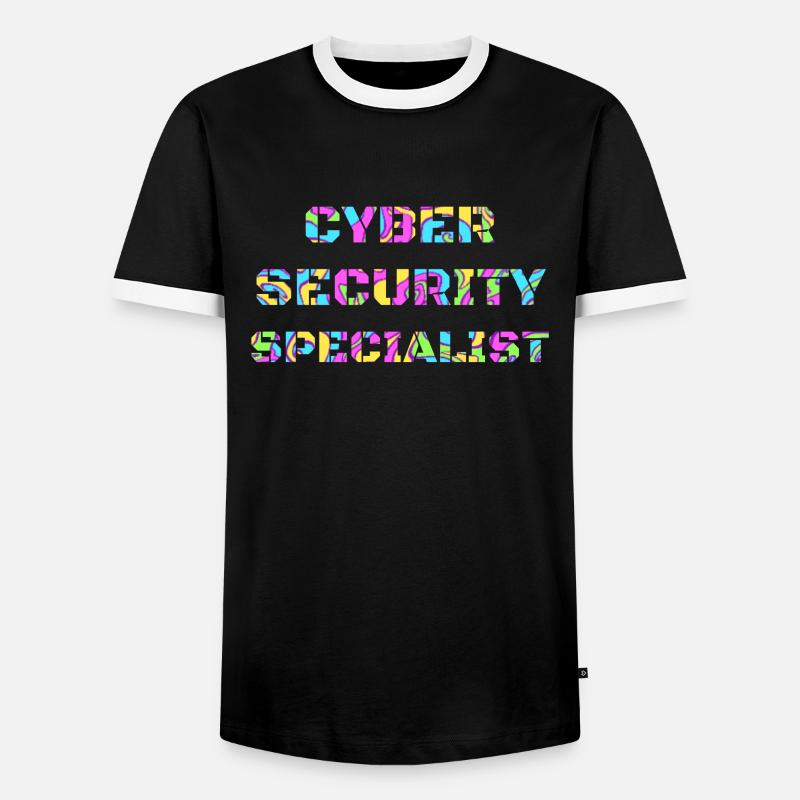 Cybersecurity - IT Security Computer Scientist - Men's Ringer Shirt - black/white