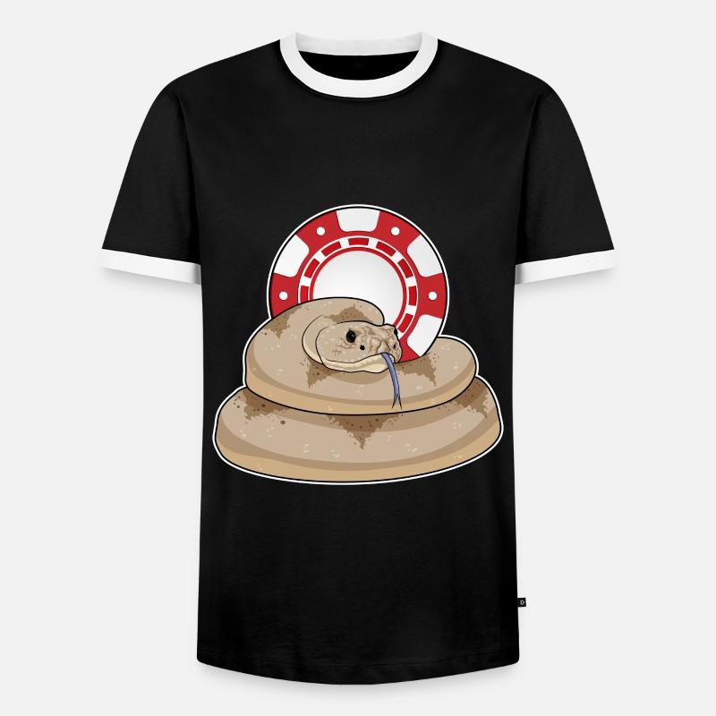 Snake Poker Poker Chips - Men's Ringer Shirt - black/white